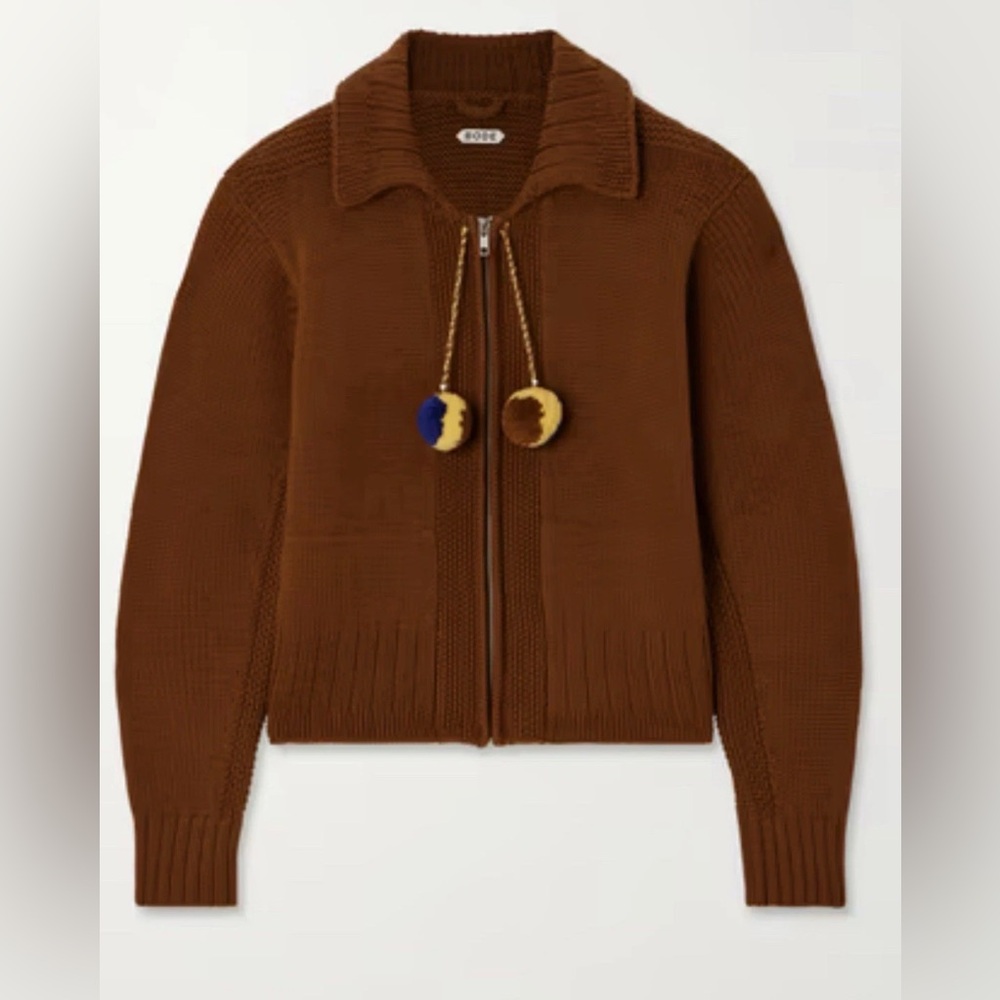Bode. BODE MARION pompom-detailed wool cardigan. NWT Pick Size $850‎ Jacket coat